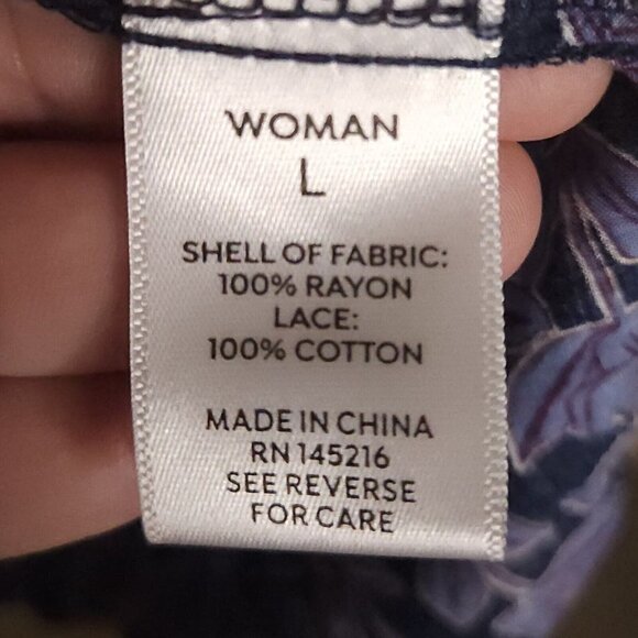 Westport Womens Blue Floral Open Silky Kimono Large - Picture 5 of 6